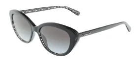 Coach 0HC8288 55828G Black Glitter Signature Cat Eye Full Rim Sunglasses